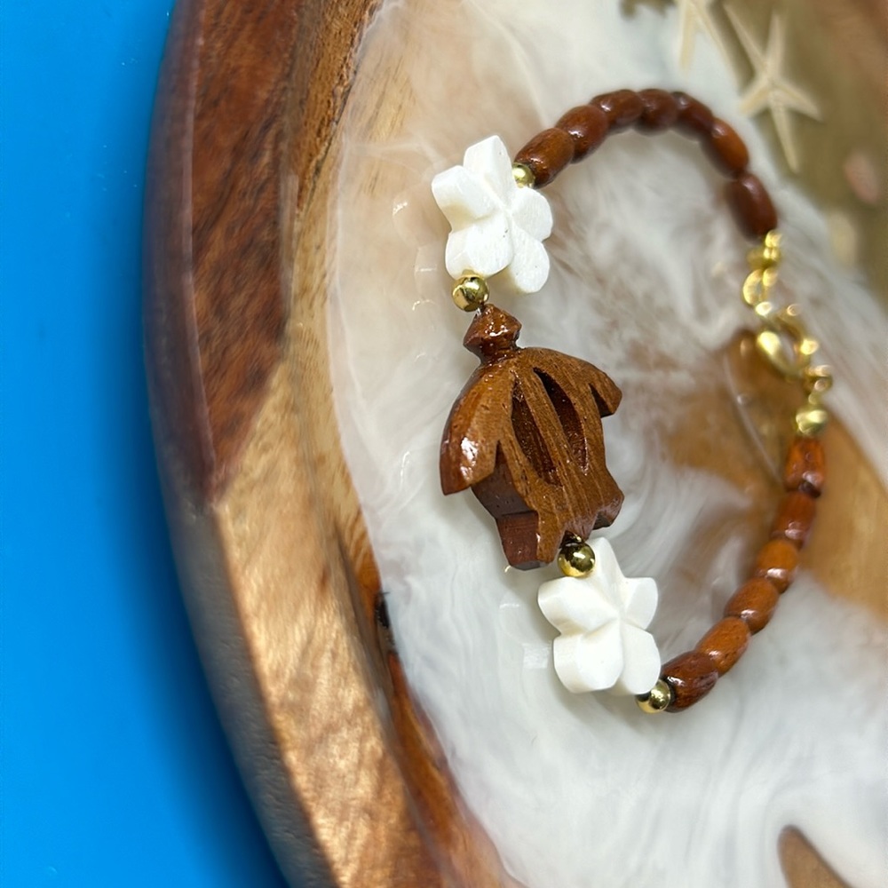 🖤Hawaii Koa wood Turtle bracelet - Picture 6 of 10